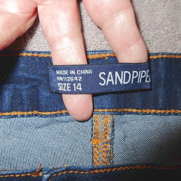 Sandpiper Women's Jeans Size 14 Embroidered Capri High Rise Stretch Denim Boho - Picture 5 of 10